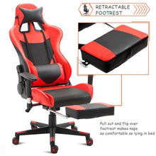 Load image into Gallery viewer, Ergonomic High Back Racing Gaming Chair w/ Lumbar Support & Footrest-Red