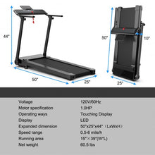 Load image into Gallery viewer, Folding Treadmill for Walking Running with LED Touch Screen for Home and Gym