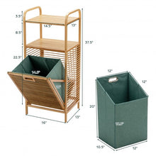 Load image into Gallery viewer, Tilt out Bamboo Shelf Slat Frame Storage Laundry Hamper