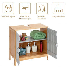 Load image into Gallery viewer, Bathroom Under Sink Vanity Cabinet Bamboo Freestanding Shelf Cabinet