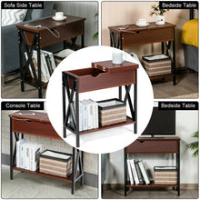 Load image into Gallery viewer, Flip Top End Table Sofa Side Console Table-Coffee