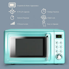 Load image into Gallery viewer, 700W Glass Turntable Retro Countertop Microwave Oven-Green