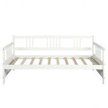 Load image into Gallery viewer, Twin Size Wooden Slats Daybed Bed with Rails-White