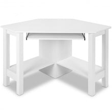 Load image into Gallery viewer, Wooden Study Computer Corner Desk with Drawer-White