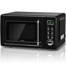 Load image into Gallery viewer, 700W Glass Turntable Retro Countertop Microwave Oven-Black