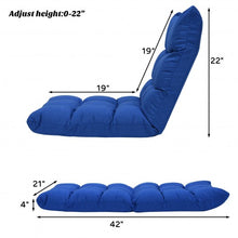 Load image into Gallery viewer, 14-Position Adjustable Folding Lazy Gaming Sofa-Blue