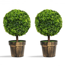 Load image into Gallery viewer, 2 PCS 24" Artificial Boxwood Topiary Ball Tree