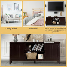 Load image into Gallery viewer, Entertainment Media TV Stand with Storage Cabinets-Brown