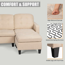 Load image into Gallery viewer, Convertible Sectional L-Shaped Couch with Reversible Chaise-Beige