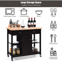 Load image into Gallery viewer, Rolling Kitchen Trolley Island Utility Cart Storage Shelf-Deep Brown
