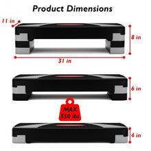 Load image into Gallery viewer, 31" Adjustable Fitness Aerobic Step with Riser