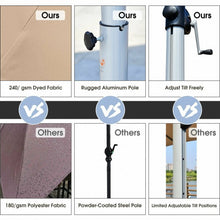Load image into Gallery viewer, 11' Patio Offset Cantilever Umbrella 360° Rotation Aluminum Tilt-Tan
