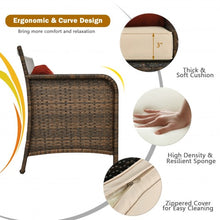 Load image into Gallery viewer, 2Pcs Cushioned Patio Rattan Furniture Set