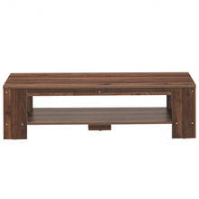 Load image into Gallery viewer, 47" 2-Tier Rectangular Coffee Table with Storage Shelf-Walnut