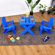 Load image into Gallery viewer, 3-Piece Plastic Children Table Chair Set-Blue