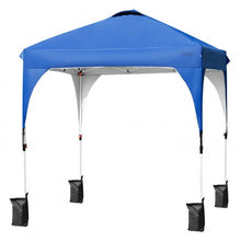 Load image into Gallery viewer, 6.6 x 6.6 FT Pop Up Height Adjustable Canopy Tent with Roller Bag-Blue