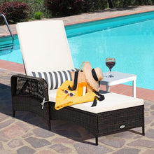Load image into Gallery viewer, PE Rattan Chaise Lounge Chair Arm Chair Recliner Adjustable with Pillow