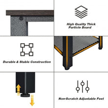 Load image into Gallery viewer, Metal Frame Wood Console Sofa Table with Storage Shelf-Black