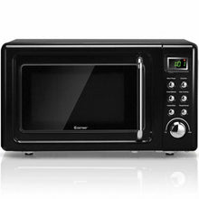 Load image into Gallery viewer, 700W Glass Turntable Retro Countertop Microwave Oven-Black