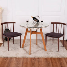 Load image into Gallery viewer, Round Dining Table with Steel Frame & Tempered Glass Top