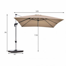 Load image into Gallery viewer, 10 Ft 360 Degree Tilt Aluminum Square Patio Offset Cantilever Umbrella-Tan