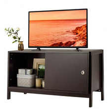 Load image into Gallery viewer, TV Stand Modern Entertainment Cabinet with Sliding Doors-Coffee