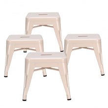Load image into Gallery viewer, Set of 4 Lightweight Stackable Metal Tolix Kids Stool-Natural