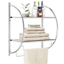 Load image into Gallery viewer, 2-Tier Wall Mount Shower Organizer Towel Storage Rack