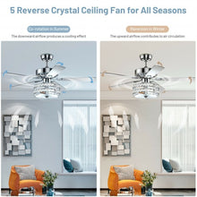 Load image into Gallery viewer, 52" Classical Crystal Ceiling Fan Lamp