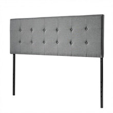 Load image into Gallery viewer, Height Adjustable Tufted Linen Fabric Upholstered Queen/Full Size Headboard-Gray
