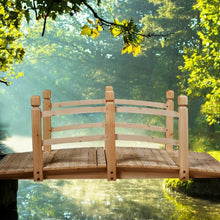 Load image into Gallery viewer, 5' Wooden Garden Bridge Arc Stained Finish Footbridge Decorative