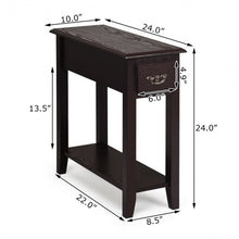 Load image into Gallery viewer, 2 Tier End Bedside Sofa Side Table Narrow Nightstand-Espresso