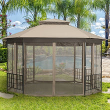 Load image into Gallery viewer, 10’x 12’ Octagonal Patio Gazebo-Brown