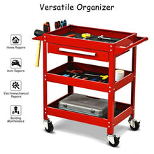 Load image into Gallery viewer, Rolling Tool Cart Mechanic Cabinet Storage ToolBox Organizer with Drawer-Red