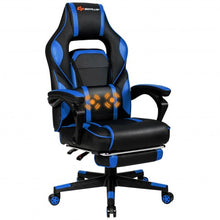 Load image into Gallery viewer, Massage Gaming Chair with Footrest and Lumbar Support