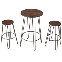 Load image into Gallery viewer, 3 pcs Wood Round Bar Table Bistro Stool Set