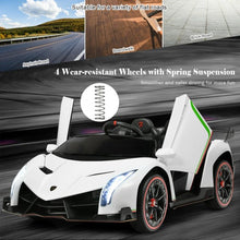 Load image into Gallery viewer, 12V 2-Seater Licensed Lamborghini Kids Ride On Car w/ RC & Swing Function-White