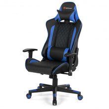 Load image into Gallery viewer, Massage Gaming Chair with Lumbar Support and Headrest-Blue