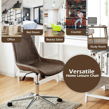 Load image into Gallery viewer, Leather Armless Adjustable Mid-Back Office Chair