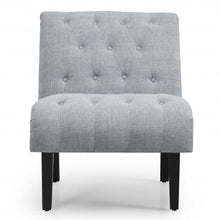 Load image into Gallery viewer, Upholstered Tufted Lounge Chair with Wood Leg-Light Gray