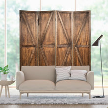 Load image into Gallery viewer, 4 Panels Folding Wooden Room Divider-Brown