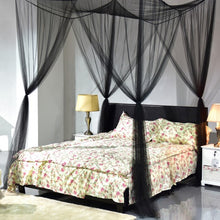 Load image into Gallery viewer, 4 Corner Post Full Queen King Size Bed Mosquito Net-Black
