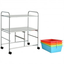 Load image into Gallery viewer, 4 Drawers Shelves Rolling Storage Cart Rack-Multicolor