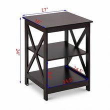 Load image into Gallery viewer, 2PCS 3-Tier Display Storage End Table-Espresso