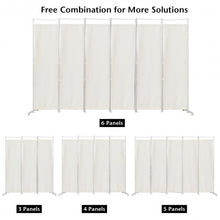 Load image into Gallery viewer, 6-Panel Room Divider Folding Privacy Screen -White