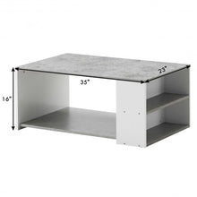 Load image into Gallery viewer, Coffee Table Sofa Side Table with Storage Shelves -Gray