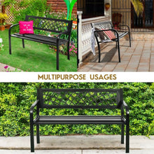 Load image into Gallery viewer, Patio Park Garden Bench Outdoor Deck Steel Frame