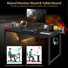 Load image into Gallery viewer, 63 inch Gaming Desk with Monitor Shelf Tablet Board