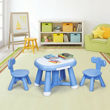 Load image into Gallery viewer, Kids Table and 2 Chair Set with Storage Bins-Blue