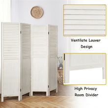 Load image into Gallery viewer, 5.6 Ft Tall 4 Panel Folding Privacy Room Divider-White